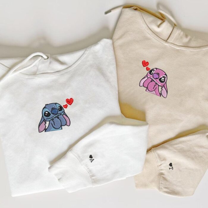 Set Hanorace de cuplu Stitch&Angela - imagine 1