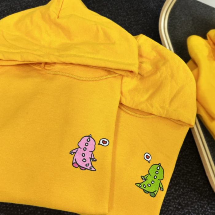 Set Hanorace de cuplu Dino Love - imagine 1